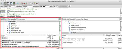 Screenshot of Local site directory: Screenshot of Local site directory: